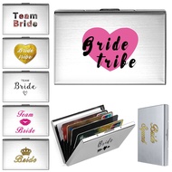 Card Bag Metal Women's Credit Card Bag Men's Women's Metal Name Card Clip Wallet Bride Print Credit 