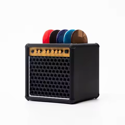 Guitar Pick Holder Case, Vintage Amp Style Guitar Pick Storage Box, Portable Guitar Pick Organizer, 