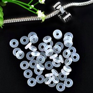 DINGLLY 10pcs/lot Rubber Stopper fit Pandora Charm Bracelet, Silicone Stopper Pandora Charms