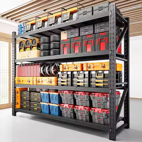 7000LBS Storage Shelves,79" W Garage Shelving Heavy Duty Metal Adjustable Garage Shelves, Shelving U