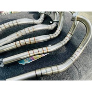 Cổ Pô INOX Ex150 - 32mm tíc vân Titan dùng hàn lắp pô zin ex150