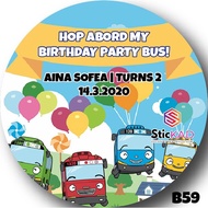 Goodies Birthday Packaging Party TAYO THE LITTLE BUS Sticker B59 55pcs
