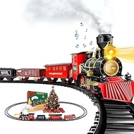 OCHIDO Train Set - Christmas Train Sets for Under The Tree, Electric Train Toy Gift for Boys Girls, with Railway Kits,Cargo Cars &amp; Tracks,Light,Smokes &amp; Sound,for 3 4 5 6 7 8+ Year Old Kids