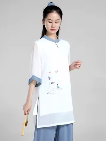 Women's Elegant Martial Arts Clothes Tai Chi Uniform Kung Fu Performance and Competition Costume Tra