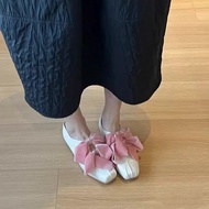 Pleated Bow Mary Jane Shoes Single Shoes