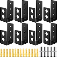 MAQUITA 8 Packs Door Barricade Brackets, Open Bar Holder U Bracket with Screws and Anchors, Heavy Du