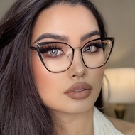 Big Riangular Cat Eyes Frame Clear Lens Glasses Simple Spectacles