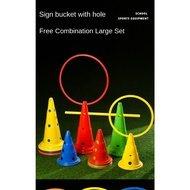 30/52cm Thick Round Bottom Hole Signage Bucket Football Training Hurdle Equipment Obstacle Road Barr