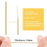 5 Rolls 14 Gauge 7.87inch Gold Plated French Bullion Wire Spiral Copper Wire for Embroidery Beading 