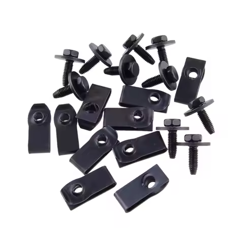 20pcs/Set Metal Car Body U Nut Clip M6 Hex 10mm Bolt Screw 147163194 Fit for Ford Truck