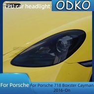 For Porsche 718 Boxster Cayman 2016-On Car Headlight Taillight Protection Tint Film Smoke Black TPU 