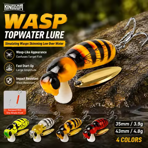 Kingdom Wasp Minnow Fishing Lure 3.9g 4.5g 4.8g 6.1g 35mm 43mm Floating Slow Sinking Hard Baits Spin