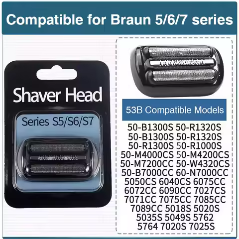 Suitable for Braun Shaver Heads 5/6//7 Series 6072CC 7075CC 5020S 5018S 7020S 7025S Shaver Heads Rep
