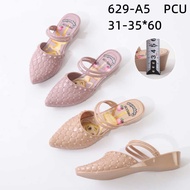 Original hys sandals, girls' jelly wedges, two straps, imported character motif, type 629, size 26,/