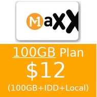 M1 Maxx $12 100GB 30 Days Plan Top Up / Recharge / Renewal