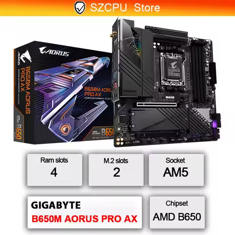 GIGABYTE B650M AORUS PRO AX New Micro-ATX AMD B650 DDR5 Wi-Fi 6E Socket AM5 Motherboard