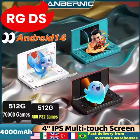 Anbernic RG DS Video Game Console Dual 4.0” IPS Screen Android 14 Support Dual Application On Split 