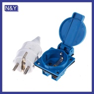 N&Y   Industrial waterproof soet EU soet copper contact body EU Plug .