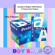 【A4 Paper 1 Box】Double A Premium 80gsm A4 Paper 5 x 500 sheets (Only Can Order 1 Carton Per Order)