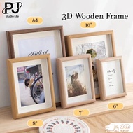 【Local delivery】 | 4R 6R 8R A4 3D Hollow Photo Frame Wood Creative Design for Decorative Printing Ha