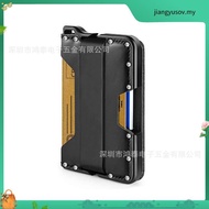 RFID Metal EDC Wallet with Leather Cover Ridge US Popular Money Clip Aluminium Card Holder Special C