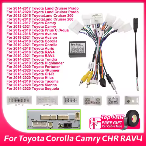 Raise RZ-FT01 Canbus Decoder for Toyota Corolla Camry CHR RAV4 Spade Yaris Prius Wiring Harness Powe