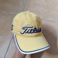 topi golf pria titleist original yellow bordir embos setelan strap