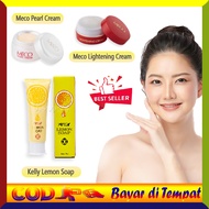 Paket Perawatan Wajah Wanita Kelly Lemon Soap 75gr Meco Pearl Cream 12gr Meco Night Cream 6gr Skinca