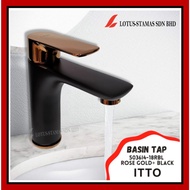 ITTO SOLID BRASS BLACK ROSE GOLD BASIN TAP FOR WASH HAND BASINS - 5036I4-18RBL