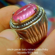 cincin batu permata natural Ruby 100%asli