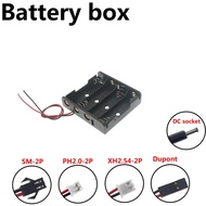 DIY 4x AA Battery Holder Storage Box Case with DC 5.5x2.1mm XH2.54 PH2.0 SM-2P Power Plug in stock c