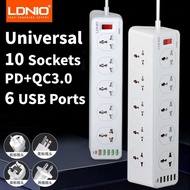 LDNIO ปลั๊กสำหรับทุกรูเสียบเต้ารับต่อความยาว2เมตรเต้ารับไฟฟ้าปลั๊กไฟกับ PD QC พอร์ต USB C สำหรับสำนั