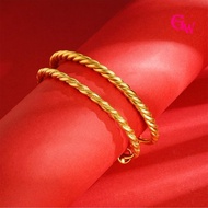 Retro Heavy-duty Design Style Mesh Texture Open-ended Bracelet with Winding Design, Adjustable To th