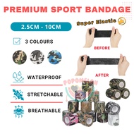 Pembalut tangan kaki sukan Self adhesive camouflage bandage jungle army sport use stretch bandage