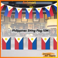 Philippine Flag Philippine Flag String Flag 15/18M Waterproof And Sunscreen National Day Decoration