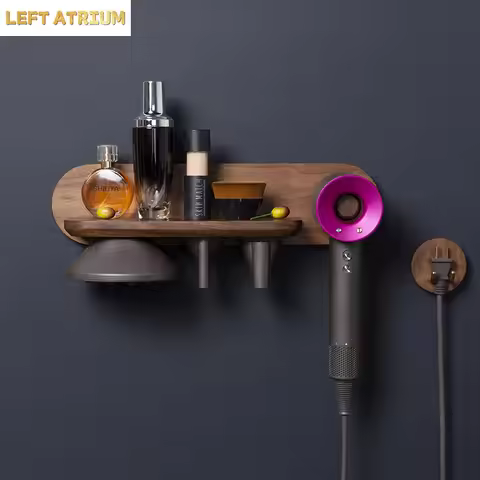 Hair dryer holder, Dyson hair dryer stand, solid wood creative hair dryer storage rack