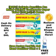[B2F1] Colgate Sensitive Pro Relief Original Toothpaste Super Value (110g×2)×2 Boxes Free Protex Gel
