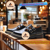 Dr.Martens Core Polley First Layer Cowhide Leisure Leather Shoes Black Double buckle Mary jane shoes