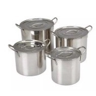 8/12/16/20 QT Pot Stainless Steel Set of 4PCS Periuk Sup BERKUALITI/sotck pots/cooking pot