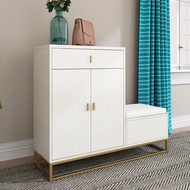 【SG  Sales】Shoe cabinet  shoe stool  modern simple solid wood cabinet storage cabinet locker door sh