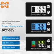 Battery Capacity Indicator 7-68V with LCD Display for Lithium Battery&Lead-acid Batteries Suitable f