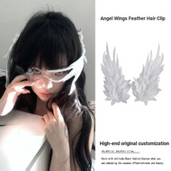 Angel Wings~Black White Feather Wings Hair Clip White Swan cos Black White Two-Color Headdress Wings