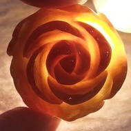 🌹紅玫瑰🌹天然緬甸玉 A貨翡翠-燒紅 紅黃翡 精雕 玫瑰花 附證書