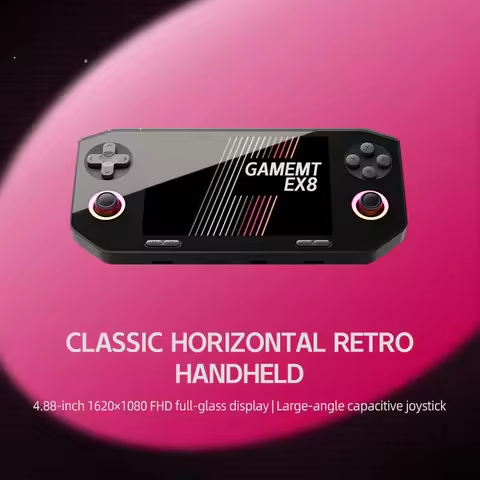 GAMEMT EX8 Retro Handheld Game Console 4.88in 1080p IPS Screen Supports Running for PS2 Emulator Gam
