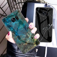 Samsung Galaxy J2 J3 J5 J7 Prime Pro J730 J530 J330 Marble Pattern Tempered Glass Phone Case Back Cover