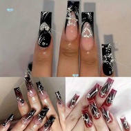 72pcs 3 pack Black Gradient Glossy Long Square Shape