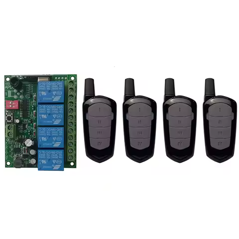 Smart Multiple DC12V 24V 433 MHz 4CH 4 Channel Wireless Radio Relay RF Remote Control Switch Receive