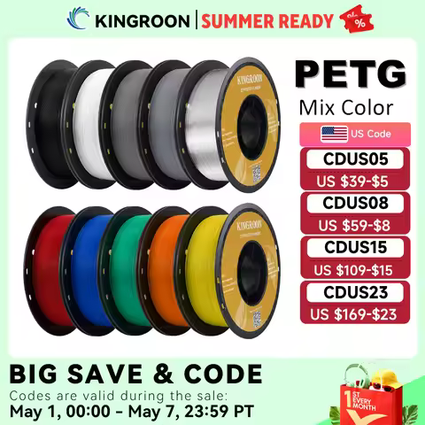KINGROON PETG 3D Printer Filament 1.75mm 5KG 10KG Mix Color 3D Printing Material 1kg/roll petg Plast