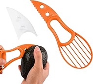 Set of 5 upgrade avocado peeler cutter slicer 3-in-1 tool,Plastic Kitchen gadgets (orange)