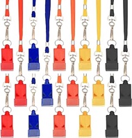 stallry 15pcs Sport Whistles with Lanyar Loud Crisp Sound Whistle Ideal Referees and Officials Loud Crisp Sound Emergency Survival Whistle